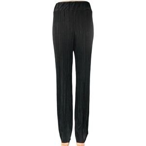 Aqua Women's Black High Waisted Pleated Pull On Straight Trouser Pants Size S